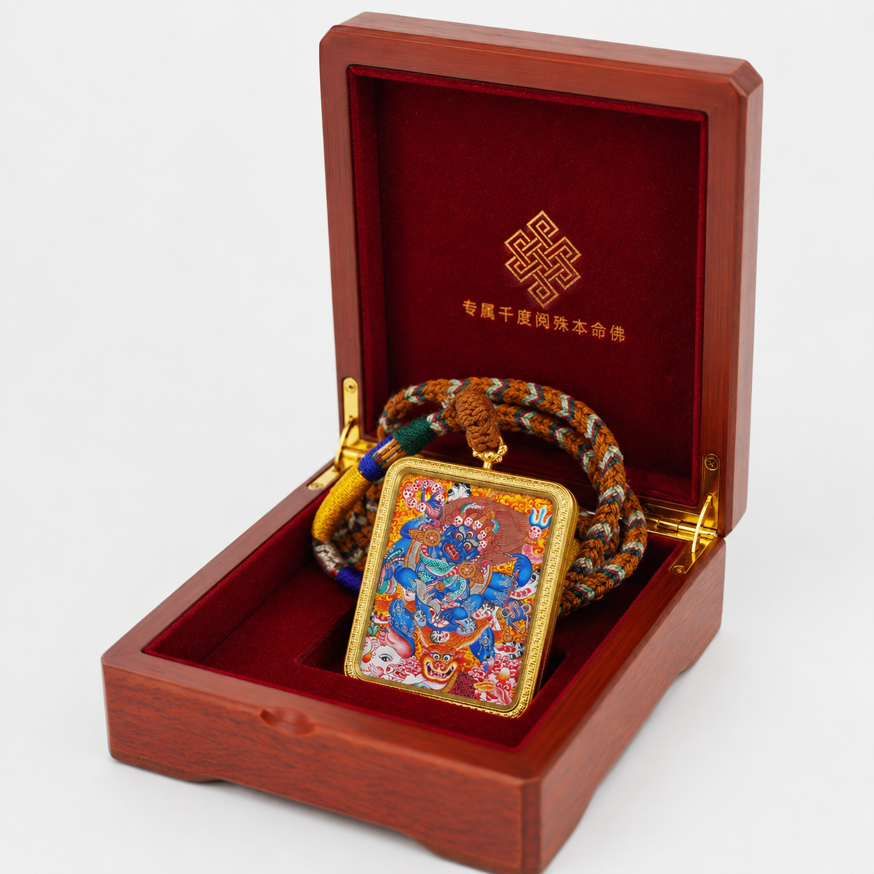 六臂玛哈嘎拉（大黑天）随身唐卡吊坠（嘎乌盒吊坠）