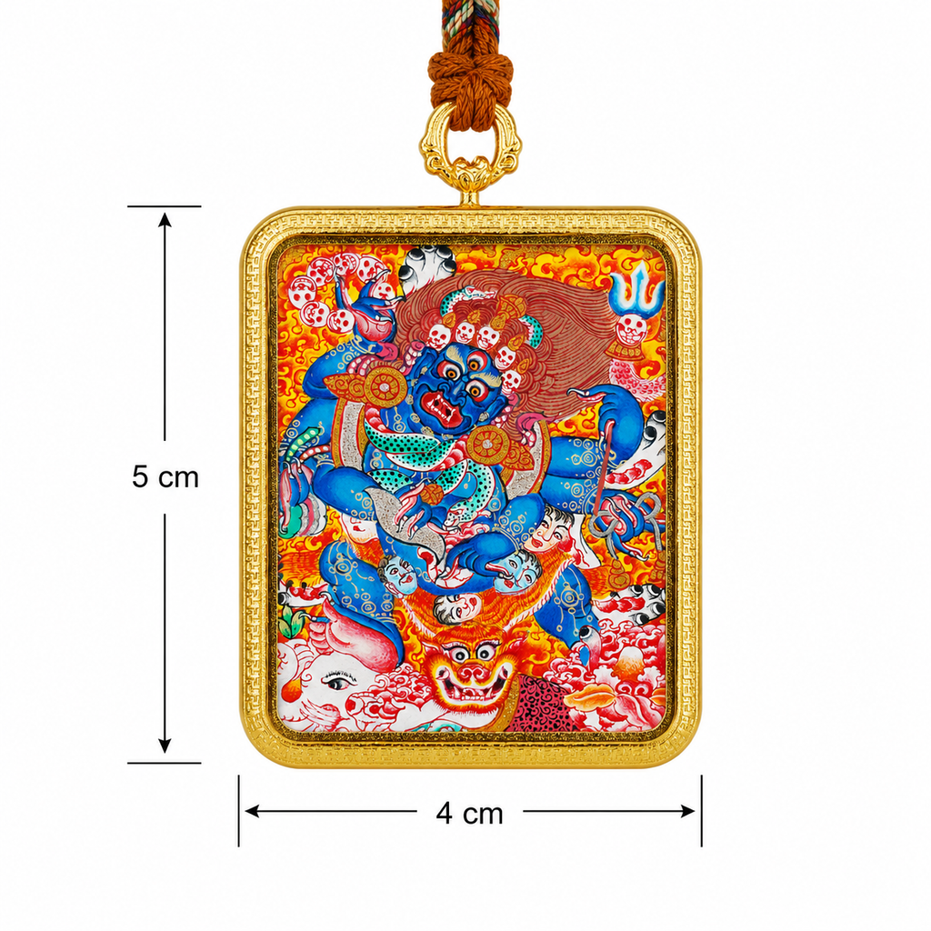六臂玛哈嘎拉（大黑天）随身唐卡吊坠（嘎乌盒吊坠）