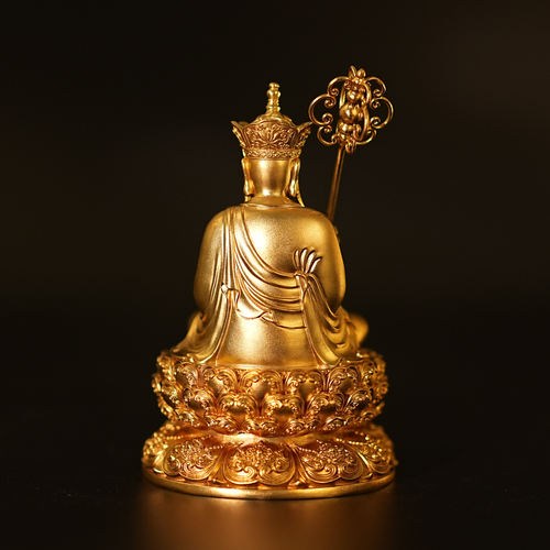 地藏王菩萨鎏金坐像・开光祈福摆件