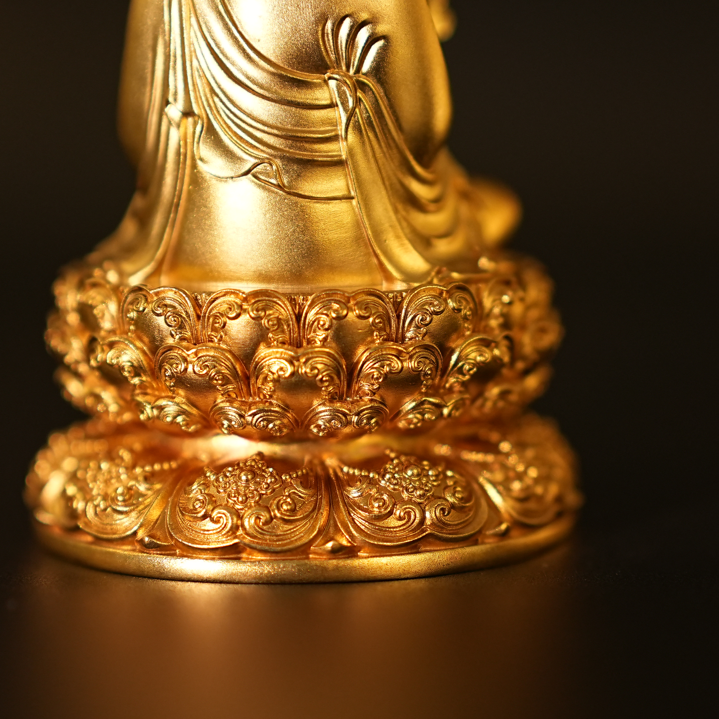 地藏王菩萨鎏金坐像・开光祈福摆件