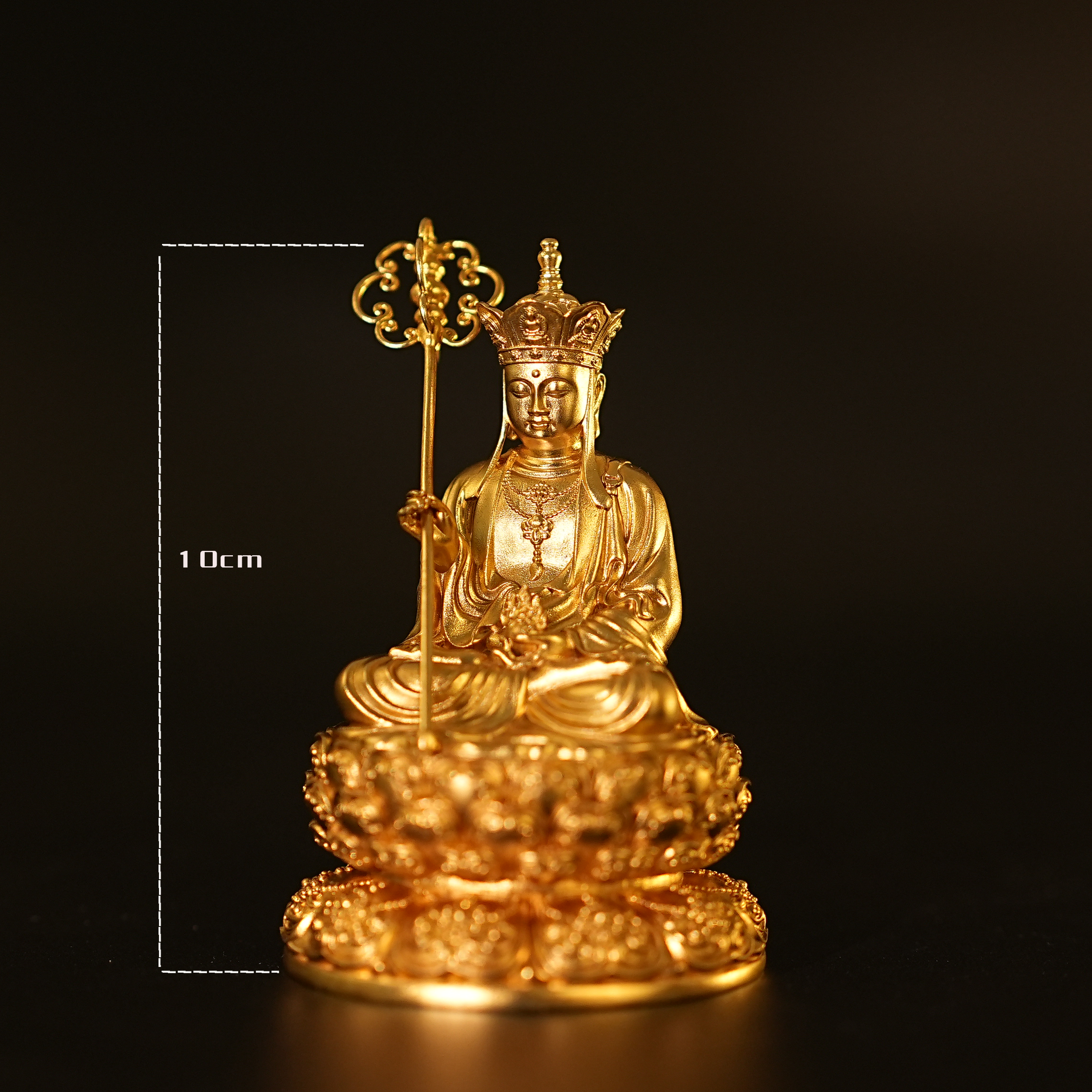 地藏王菩萨鎏金坐像・开光祈福摆件