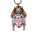 White Crane Boy Nuo Opera Mask Pendant