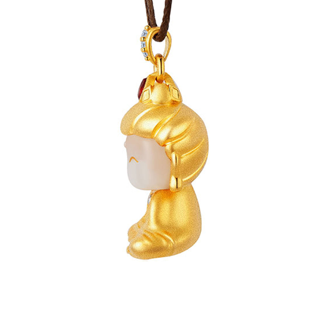 Copper-inlaid Jade Pendant | Happy Jade Guanyin